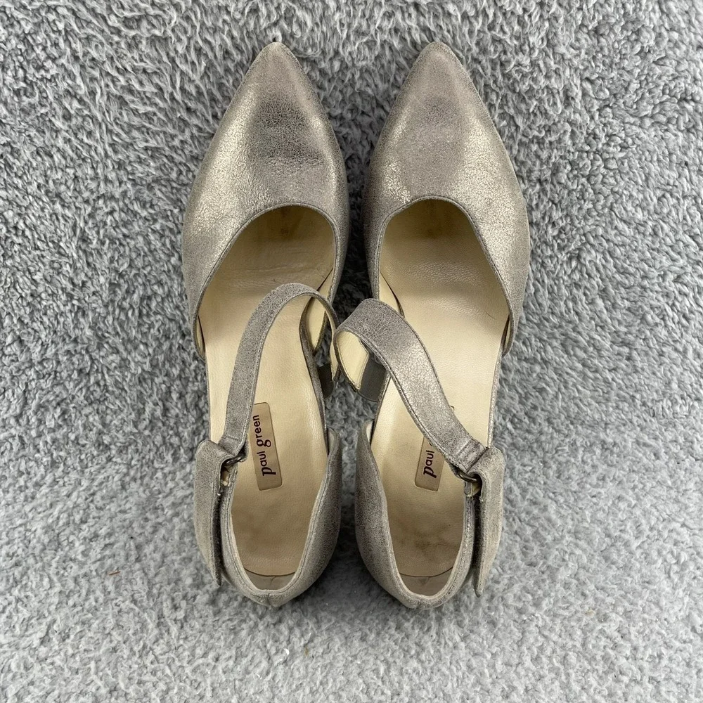 Paul Green Nicolette Pump Heels Women's 6‎ Metallic Bronze Leather Corpcore Chic